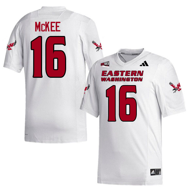Eastern Washington Eagles #16 Soren McKee College Football Jerseys,Uniforms Stitched-White